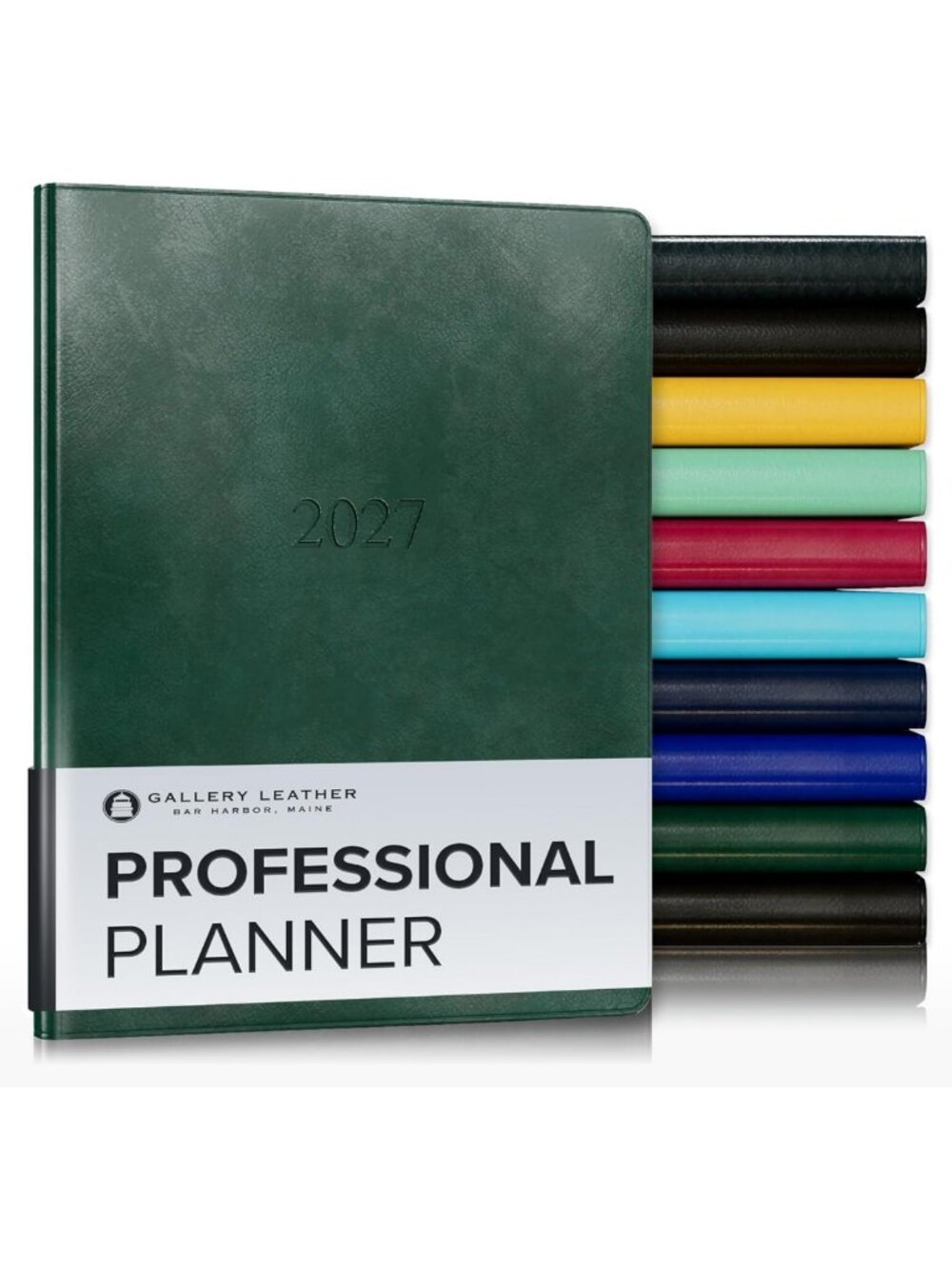 2026-2027 Professional Planner in Acadia Green | Leather Bound Organizer
